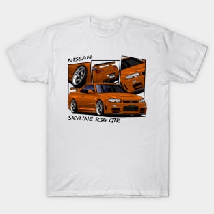 Nissan Skyline GTR R34, JDM Car T-Shirt